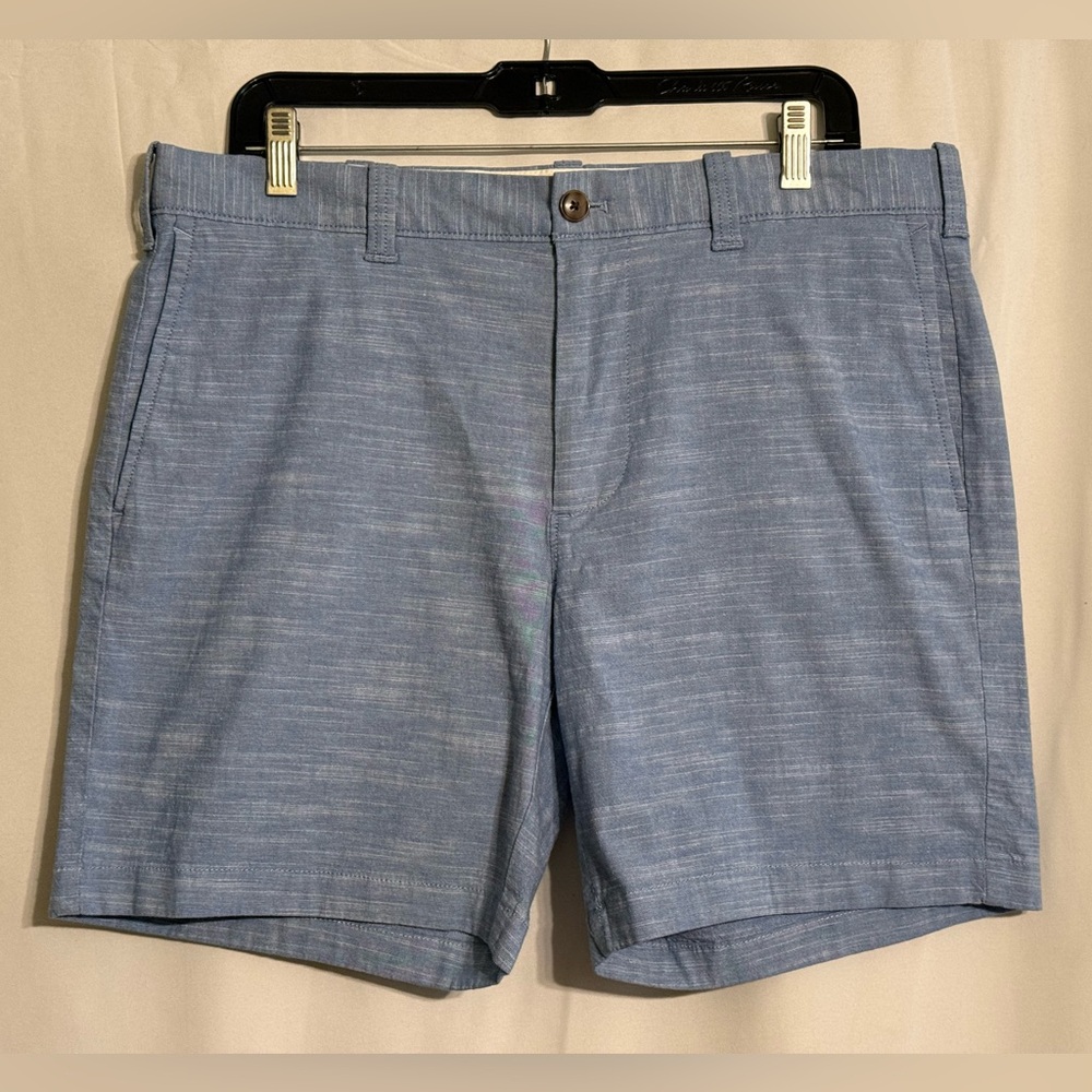 NWT J. Crew Light Blue Flat Front Men's 7" Inseam Stretch Shorts Size 34